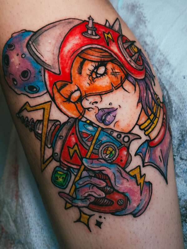 Stargirl Retro Futurism Tattoo