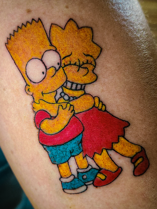 Bart and Lisa Simpsons Tattoo