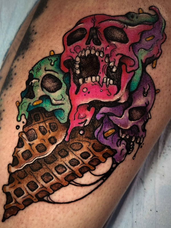 Skull Ice Cream Tattoo
